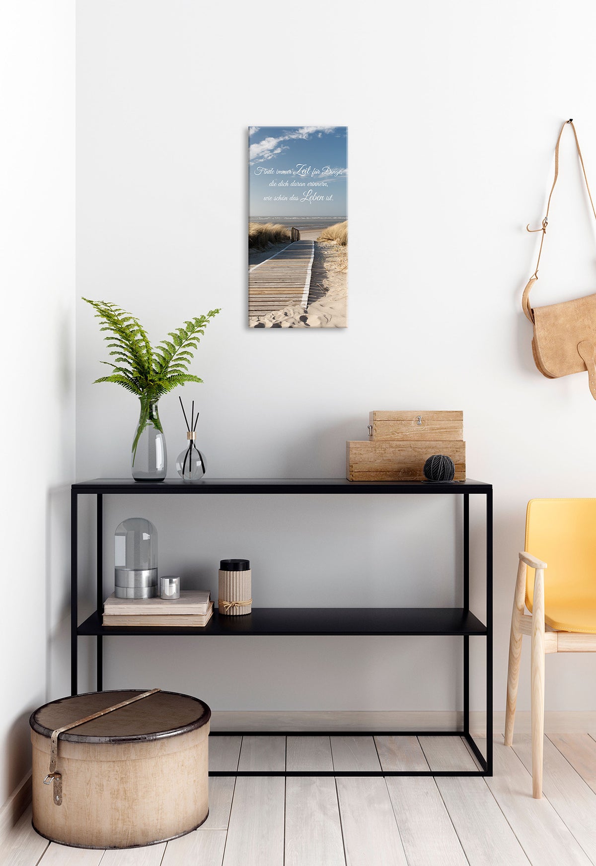 Wandbild STRAND 20x40 cm – Leinwandbild Keilrahmen Deko modern - Ambiente 2