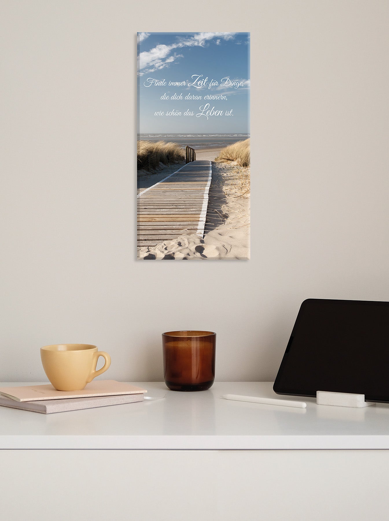 Wandbild STRAND 20x40 cm – Leinwandbild Keilrahmen Deko modern - Ambiente 3