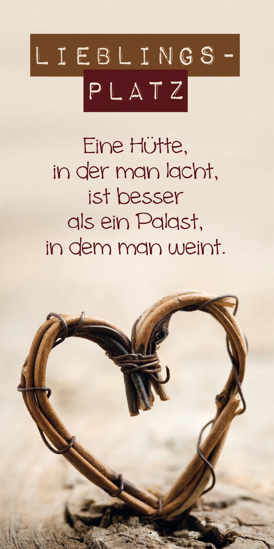 Wandbild LIEBLINGSPLATZ 20x40 cm – Leinwandbild Keilrahmen Deko modern