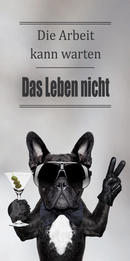 Wandbild BULLDOGGE 20x40 cm – Leinwandbild Keilrahmen Deko modern