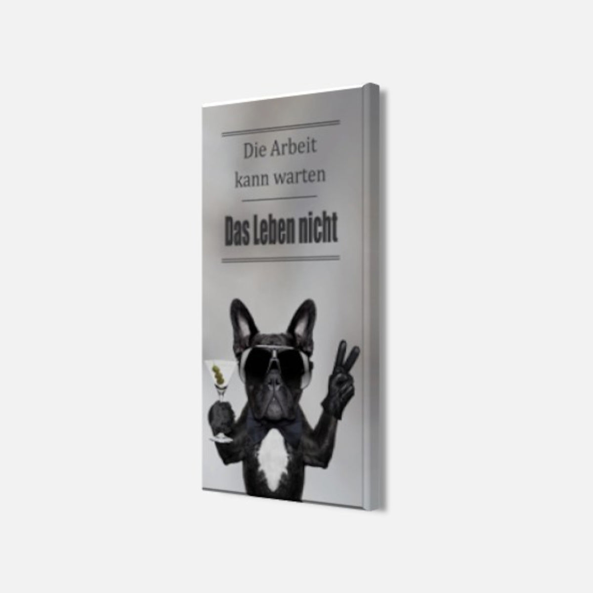 Wandbild BULLDOGGE 20x40 cm – Leinwandbild Keilrahmen Deko modern - Seitenansicht
