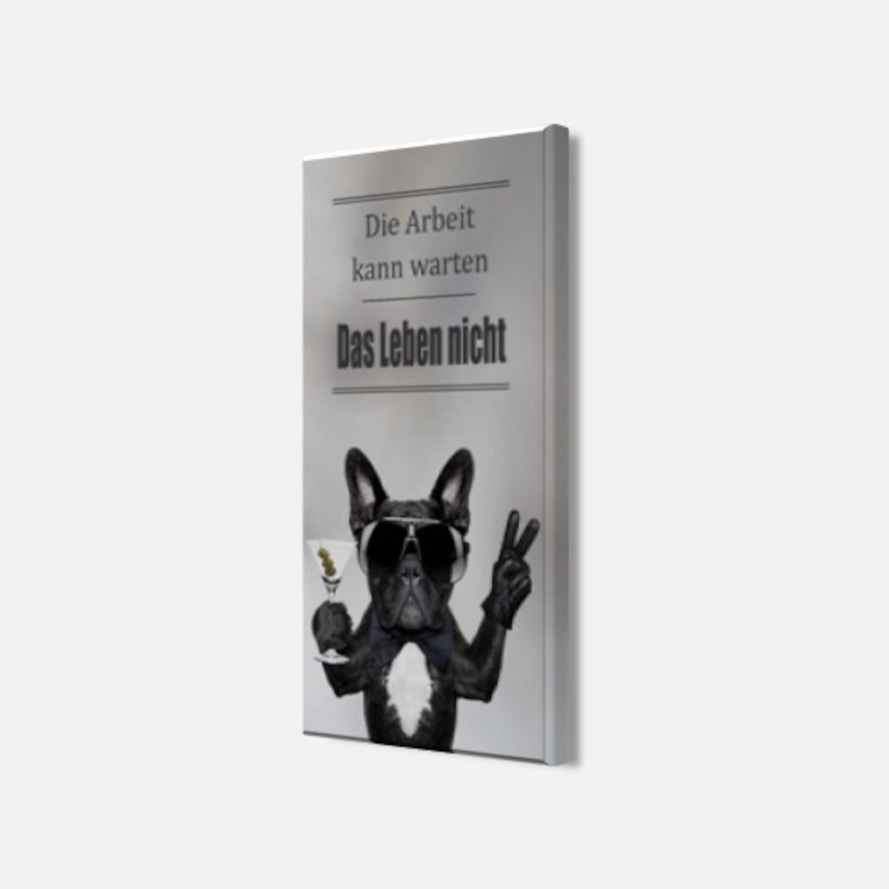 Wandbild BULLDOGGE 20x40 cm – Leinwandbild Keilrahmen Deko modern - Seitenansicht