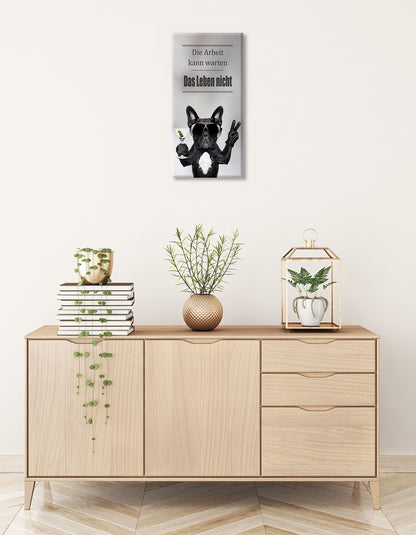 Wandbild BULLDOGGE 20x40 cm – Leinwandbild Keilrahmen Deko modern - Ambiente 1