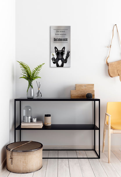 Wandbild BULLDOGGE 20x40 cm – Leinwandbild Keilrahmen Deko modern - Ambiente 2