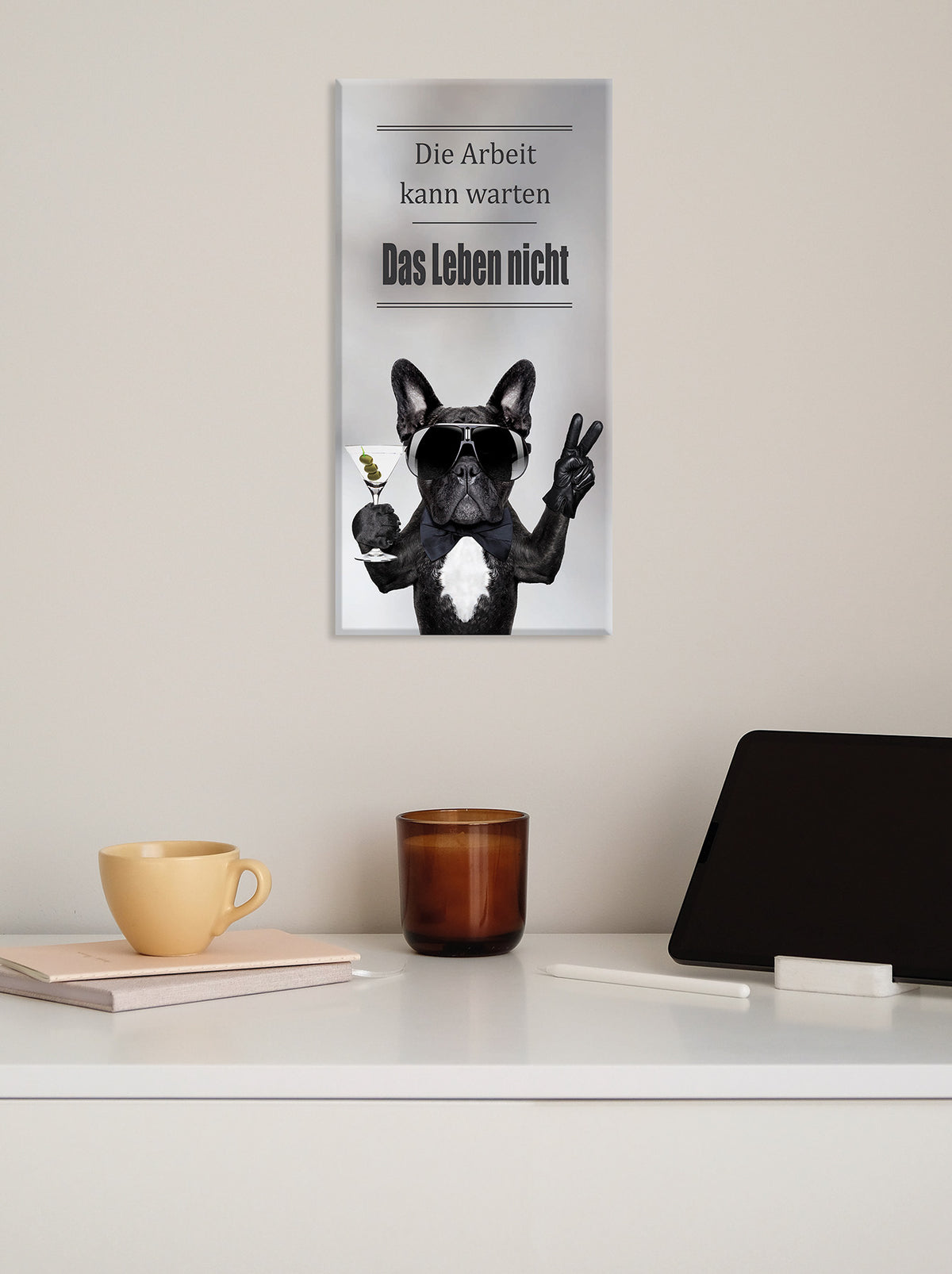 Wandbild BULLDOGGE 20x40 cm – Leinwandbild Keilrahmen Deko modern - Ambiente 3