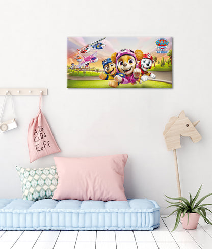 Wandbild PAW PATROL – RESCUE 33x70 cm – Leinwandbild Keilrahmen Deko modern - Ambiente 1