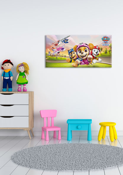 Wandbild PAW PATROL – RESCUE 33x70 cm – Leinwandbild Keilrahmen Deko modern - Ambiente 2