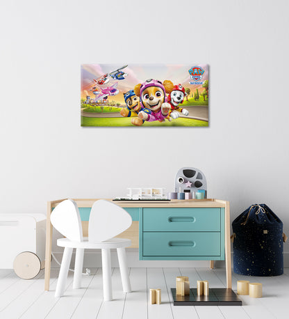 Wandbild PAW PATROL – RESCUE 33x70 cm – Leinwandbild Keilrahmen Deko modern - Ambiente 3