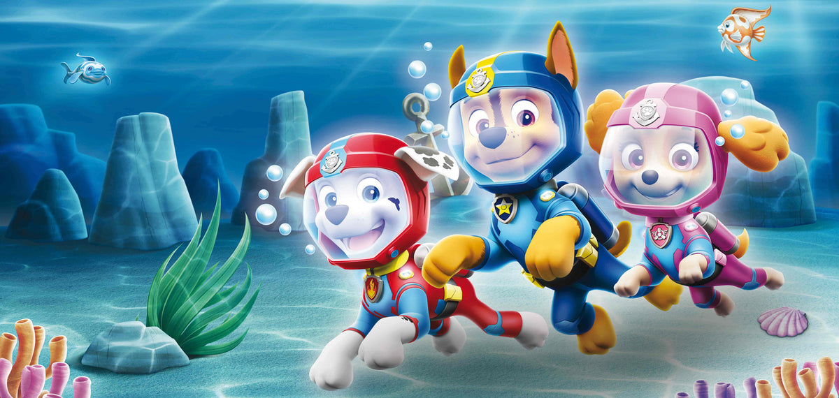 Wandbild PAW PATROL – SEA 33x70 cm – Leinwandbild Keilrahmen Deko modern