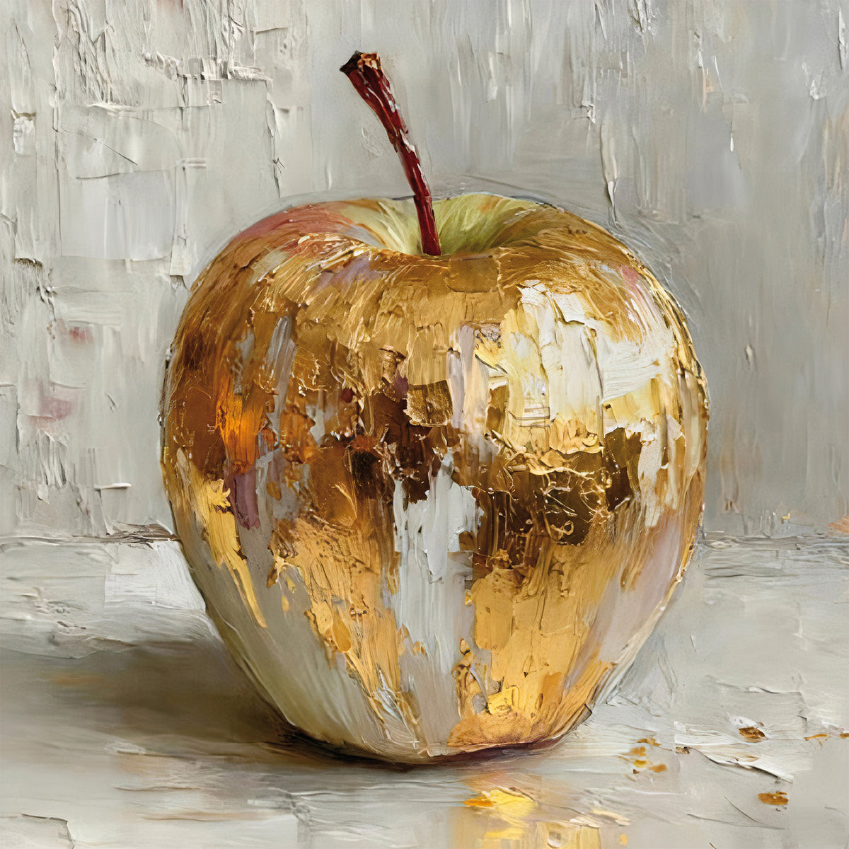 Wandbild GOLDENAPFEL 35x35 cm – Leinwandbild Keilrahmen Deko modern
