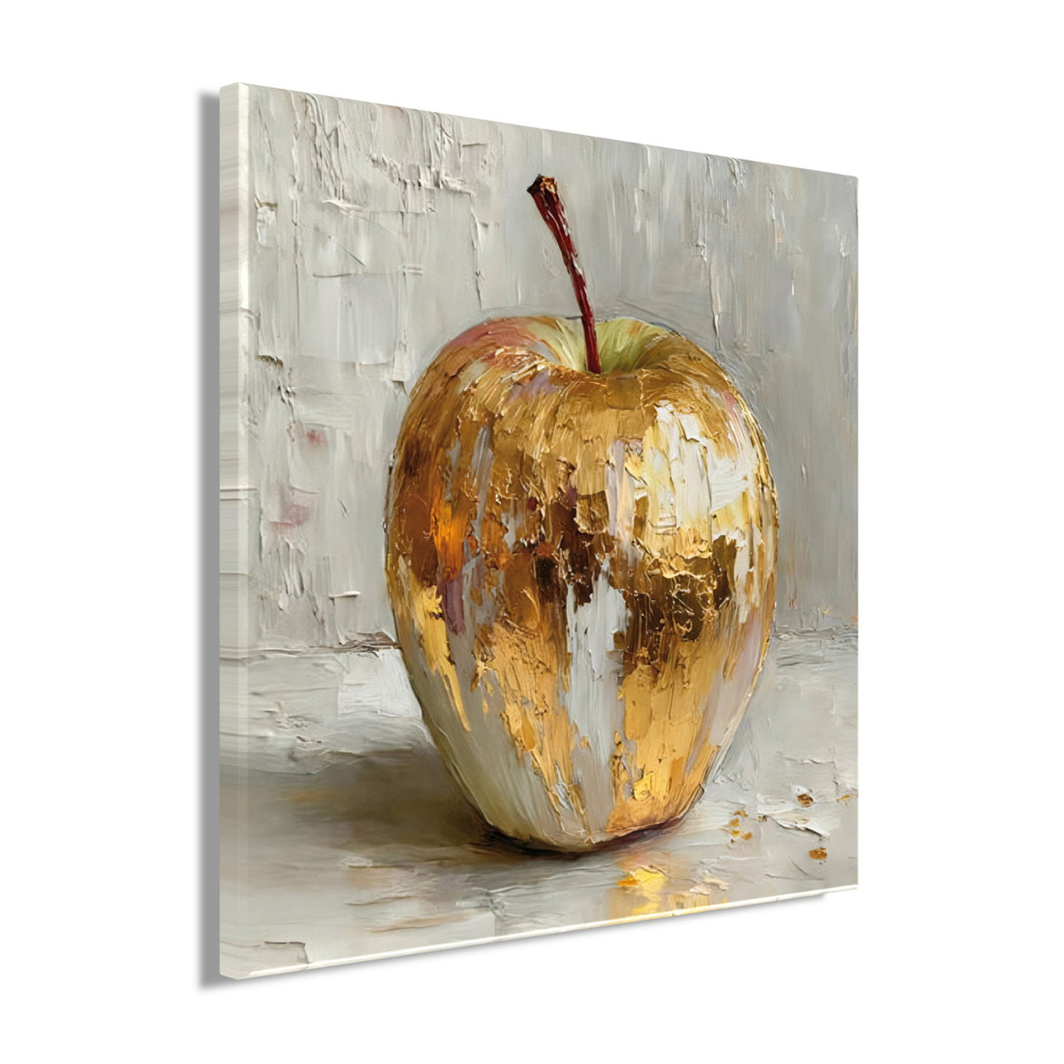 Wandbild GOLDENAPFEL 35x35 cm – Leinwandbild Keilrahmen Deko modern - Seitenansicht
