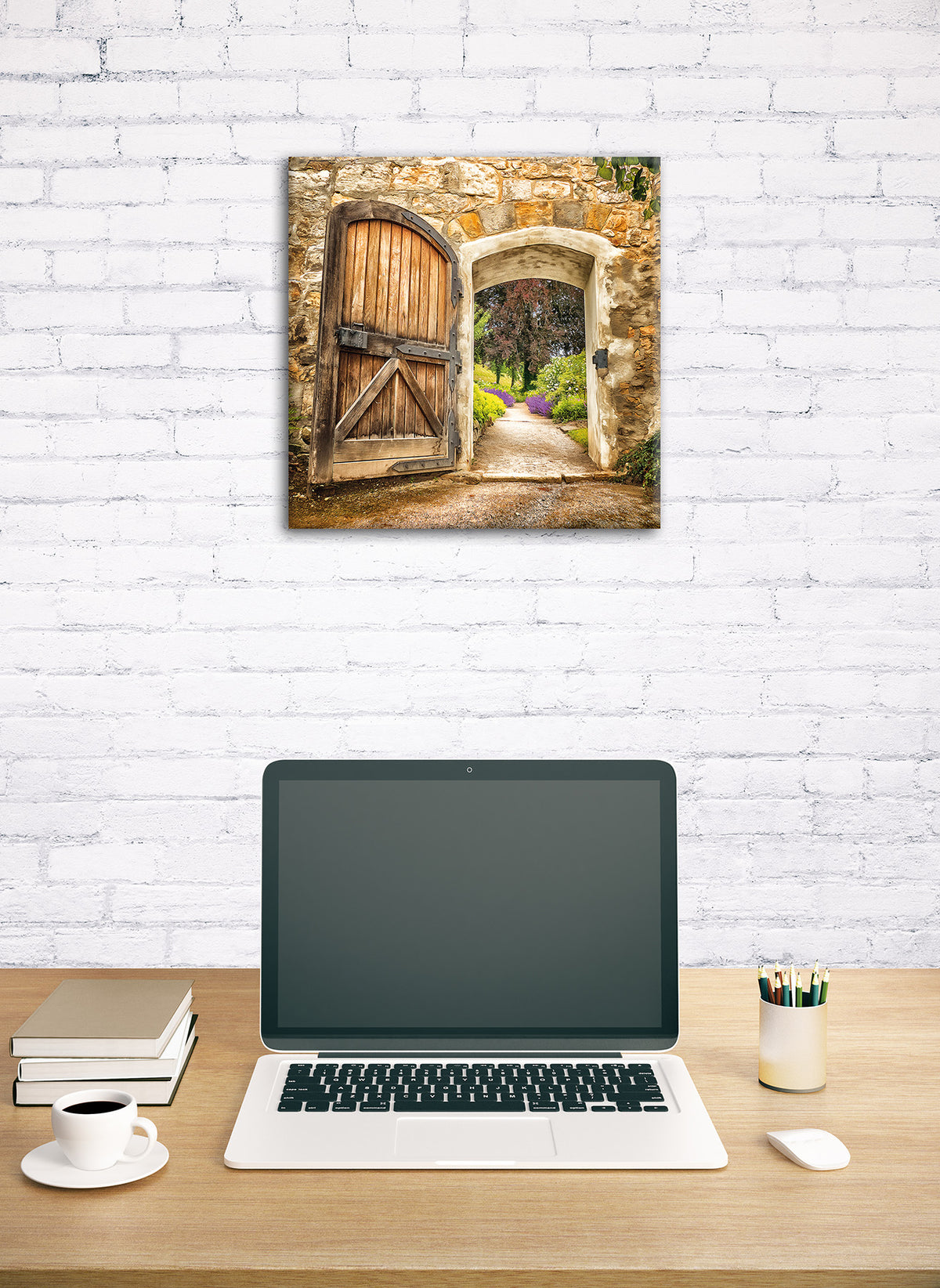 Wandbild TOR 35x35 cm – Leinwandbild Keilrahmen Deko modern - Ambiente 1