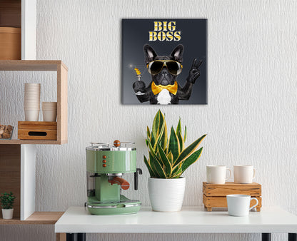 Wandbild BIG BOSS GOLD 35x35 cm – Leinwandbild Keilrahmen Deko modern - Ambiente 2