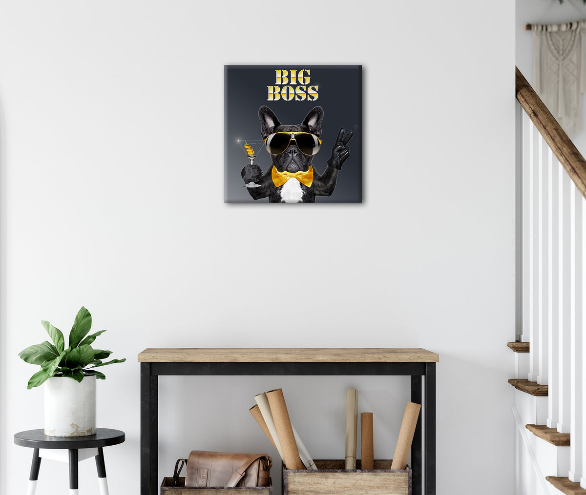 Wandbild BIG BOSS GOLD 35x35 cm – Leinwandbild Keilrahmen Deko modern - Ambiente 3