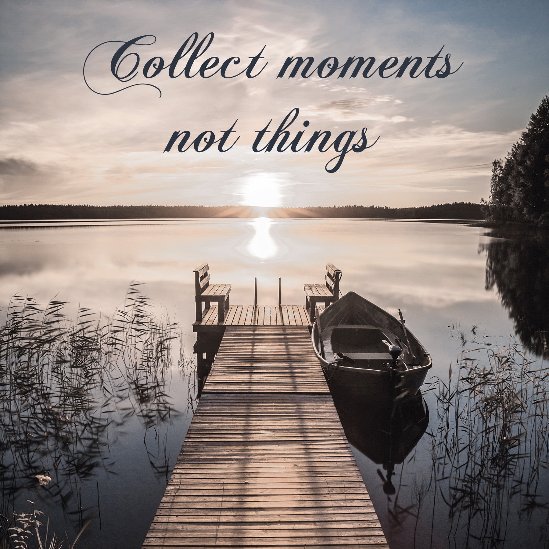 Wandbild STEG MIT SPRUCH 35x35 cm – Leinwandbild Keilrahmen Deko modern