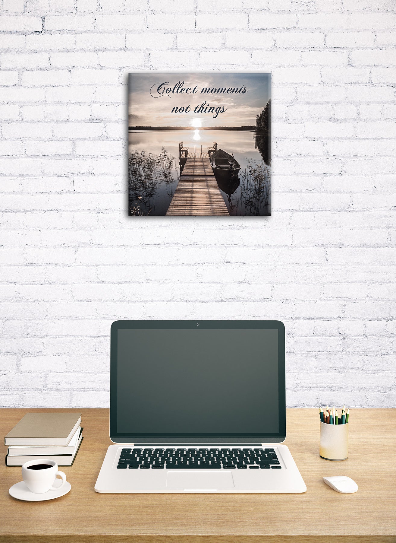 Wandbild STEG MIT SPRUCH 35x35 cm – Leinwandbild Keilrahmen Deko modern - Ambiente 1