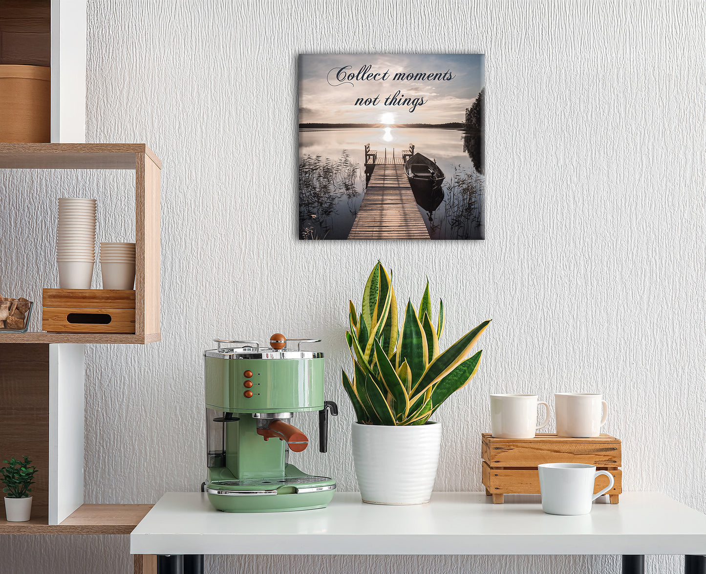Wandbild STEG MIT SPRUCH 35x35 cm – Leinwandbild Keilrahmen Deko modern - Ambiente 2