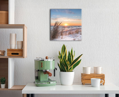 Wandbild STRAND 35x35 cm – Leinwandbild Keilrahmen Deko modern - Ambiente 2