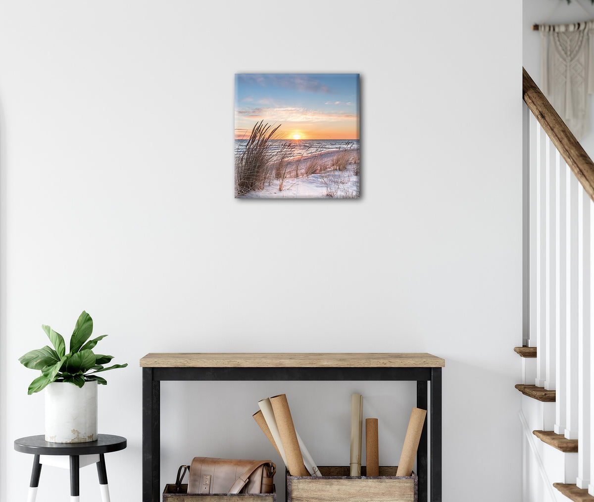 Wandbild STRAND 35x35 cm – Leinwandbild Keilrahmen Deko modern - Ambiente 3