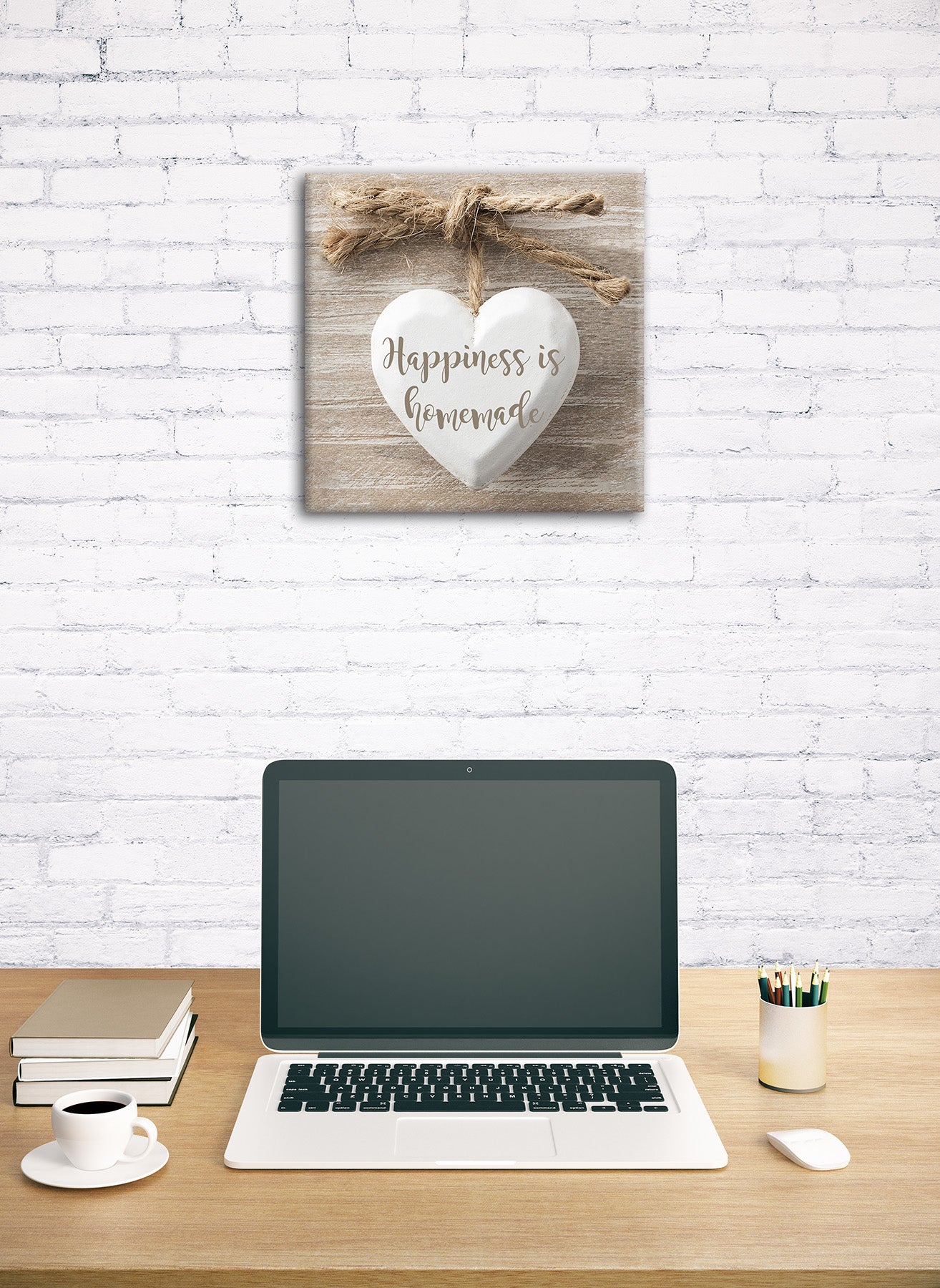 Wandbild HERZ MIT SPRUCH 35x35 cm – Leinwandbild Keilrahmen Deko modern - Ambiente 1