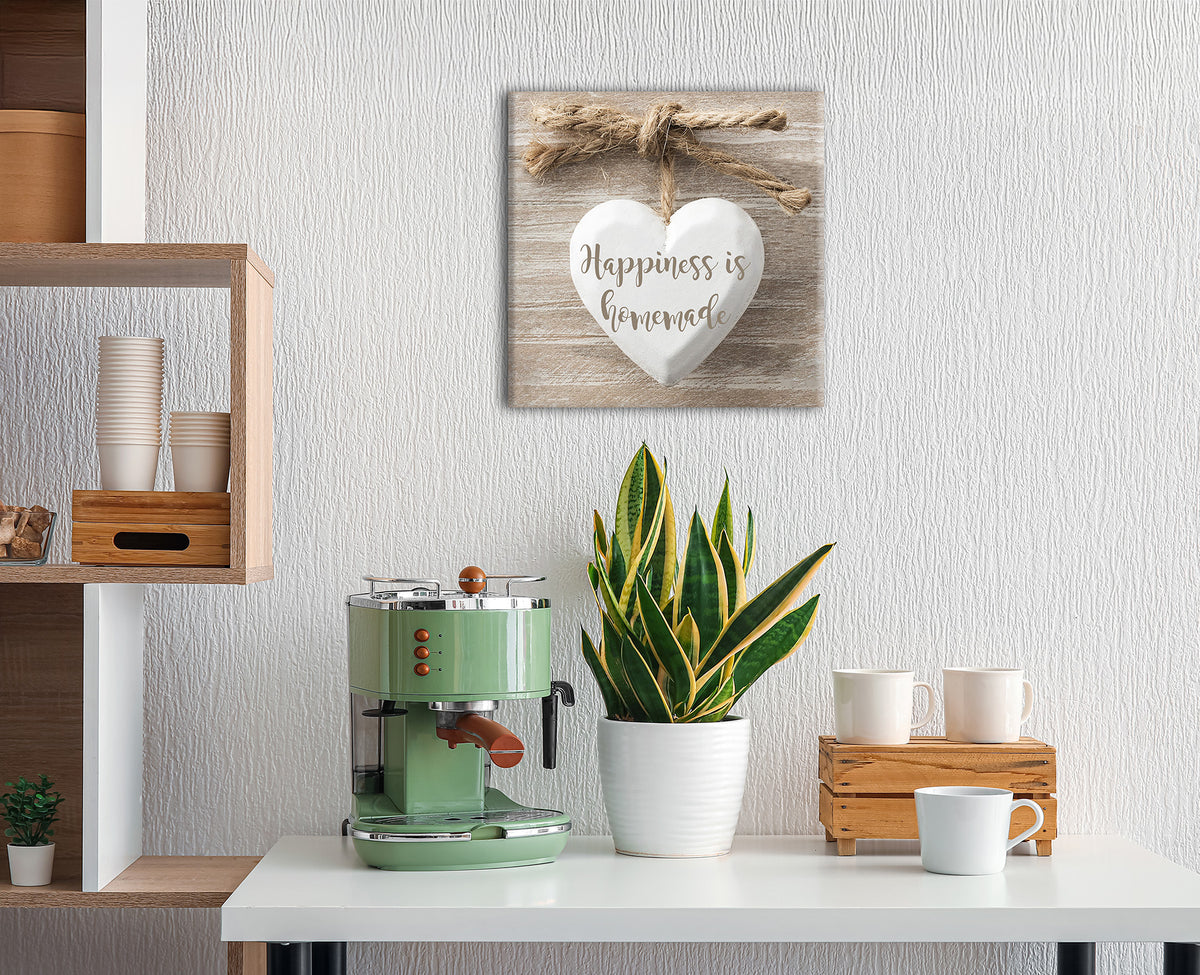 Wandbild HERZ MIT SPRUCH 35x35 cm – Leinwandbild Keilrahmen Deko modern - Ambiente 2