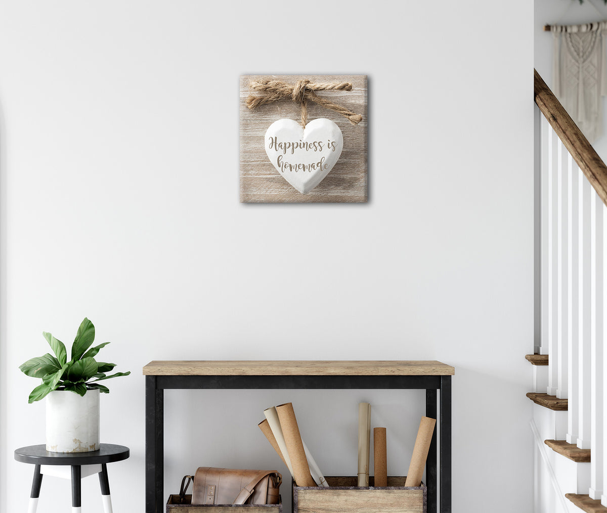 Wandbild HERZ MIT SPRUCH 35x35 cm – Leinwandbild Keilrahmen Deko modern - Ambiente 3