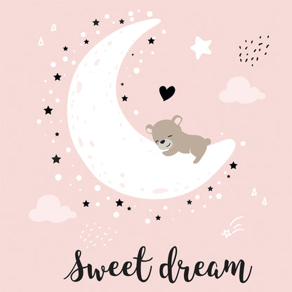 Wandbild BÄR – SWEET DREAMS 35x35 cm – Leinwandbild Keilrahmen Deko modern