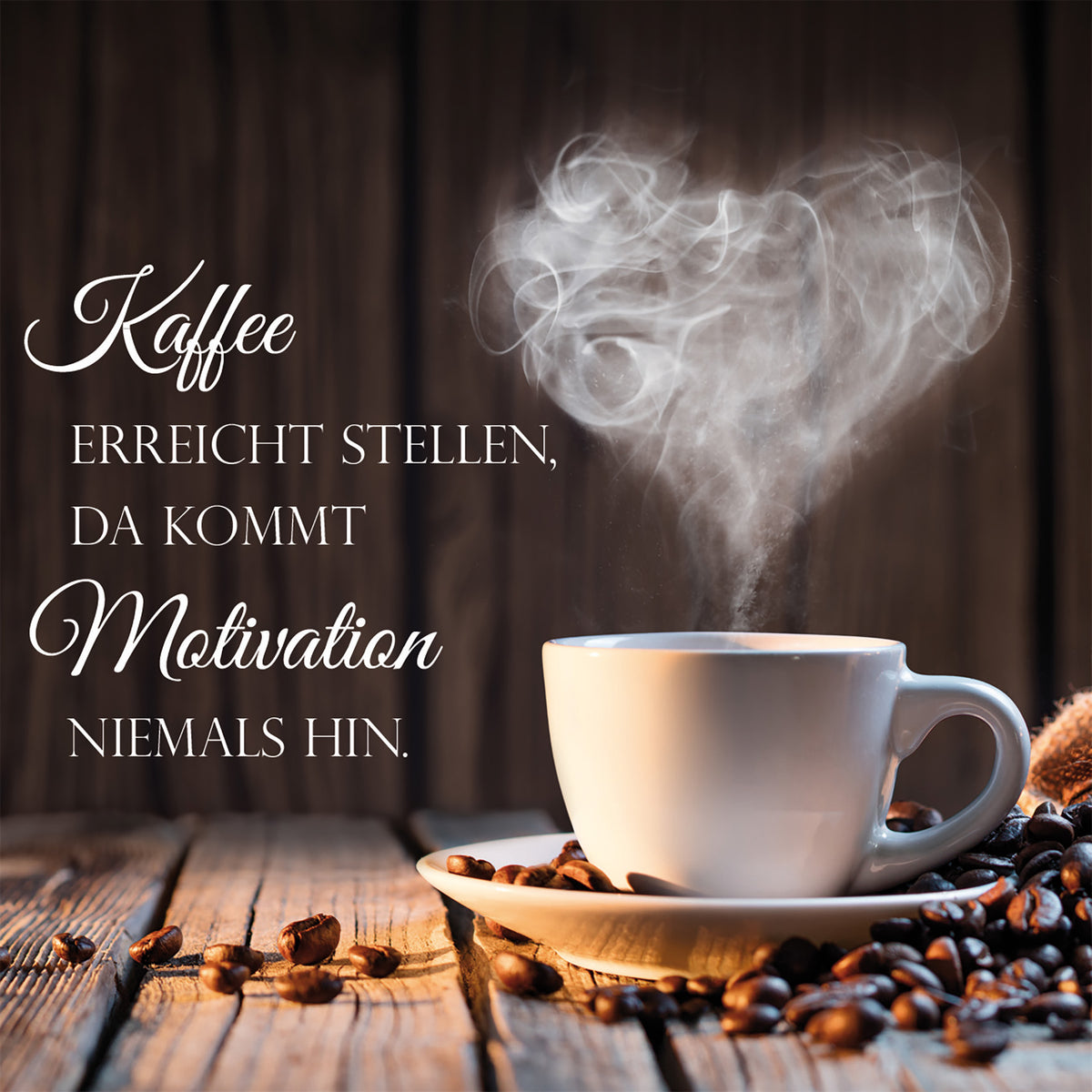 Wandbild SPRUCH – KAFFEE 35x35 cm – Leinwandbild Keilrahmen Deko modern