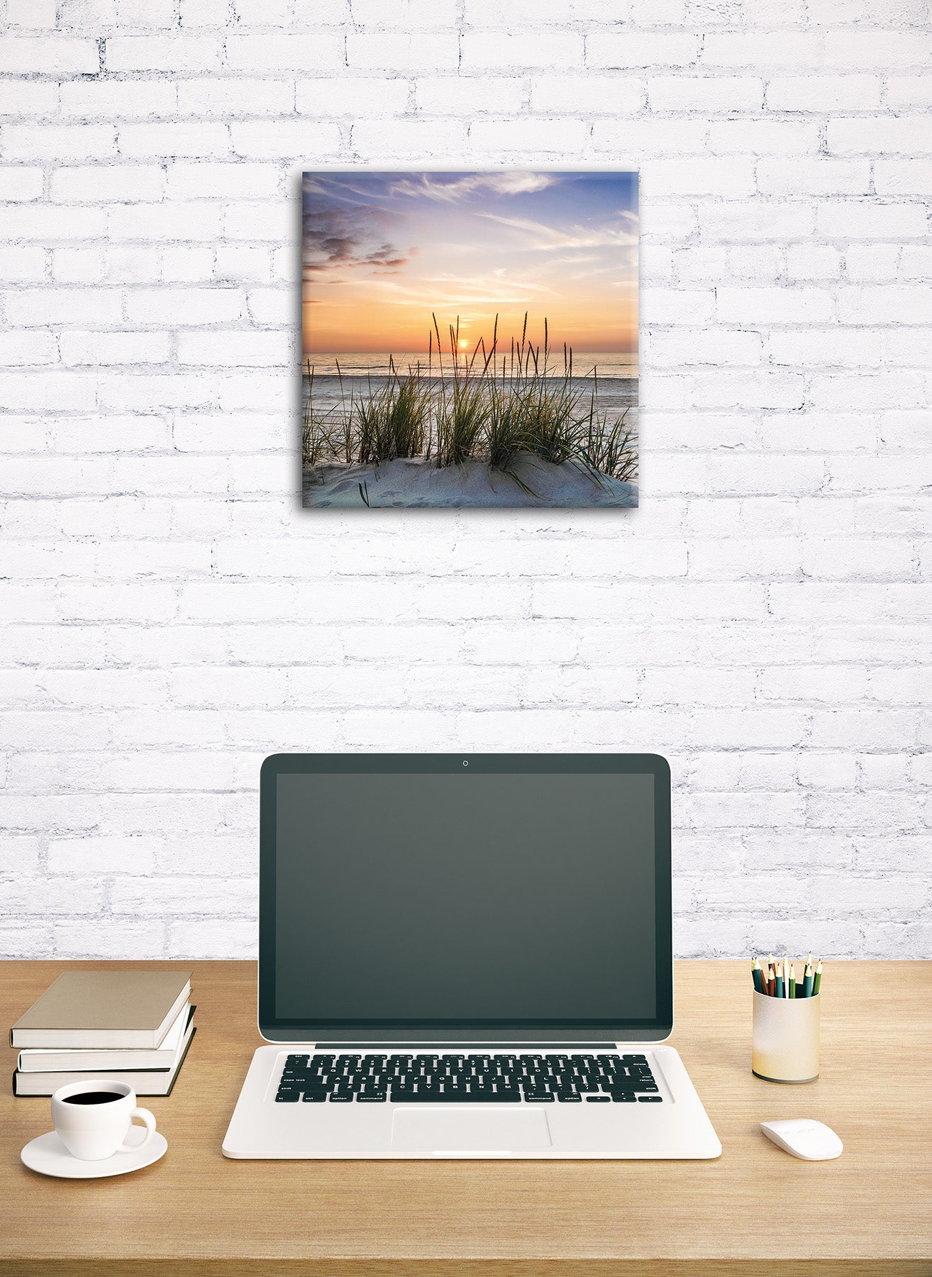 Wandbild SONNENAUFGANG 35x35 cm – Leinwandbild Keilrahmen Deko modern - Ambiente 1