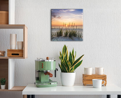 Wandbild SONNENAUFGANG 35x35 cm – Leinwandbild Keilrahmen Deko modern - Ambiente 2
