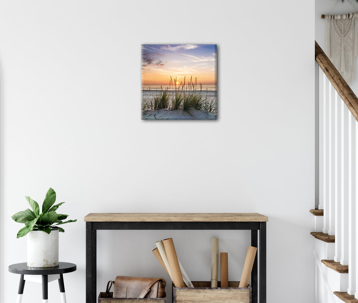 Wandbild SONNENAUFGANG 35x35 cm – Leinwandbild Keilrahmen Deko modern - Ambiente 3