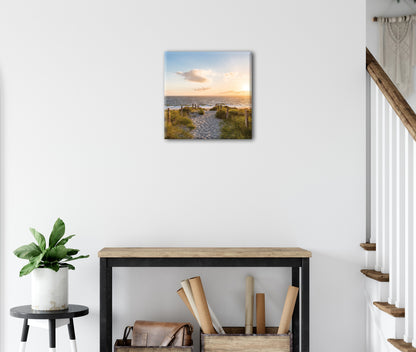 Wandbild STRANDWEG 35x35 cm – Leinwandbild Keilrahmen Deko modern - Ambiente 3