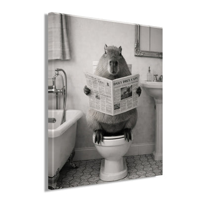 Wandbild CAPYBARA AUF WC 46x61 cm – Leinwandbild Keilrahmen Deko modern - Seitenansicht