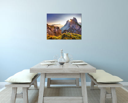 Wandbild BERGE SONNENAUFGANG 46x61 cm – Leinwandbild Keilrahmen Deko modern - Ambiente 2