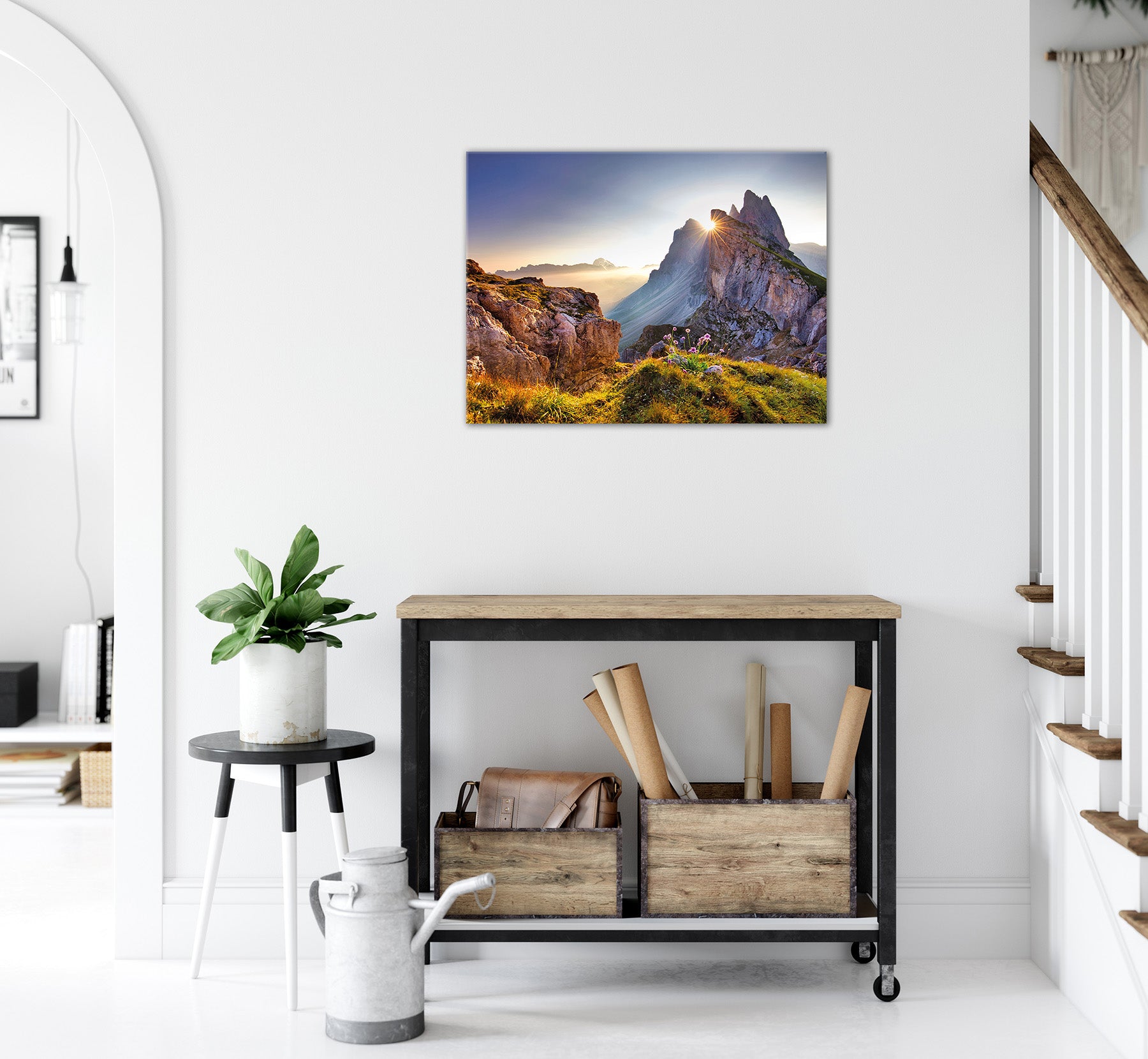Wandbild BERGE SONNENAUFGANG 46x61 cm – Leinwandbild Keilrahmen Deko modern - Ambiente 3