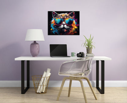 Wandbild COOL CAT 46x61 cm – Leinwandbild Keilrahmen Deko modern - Ambiente 2