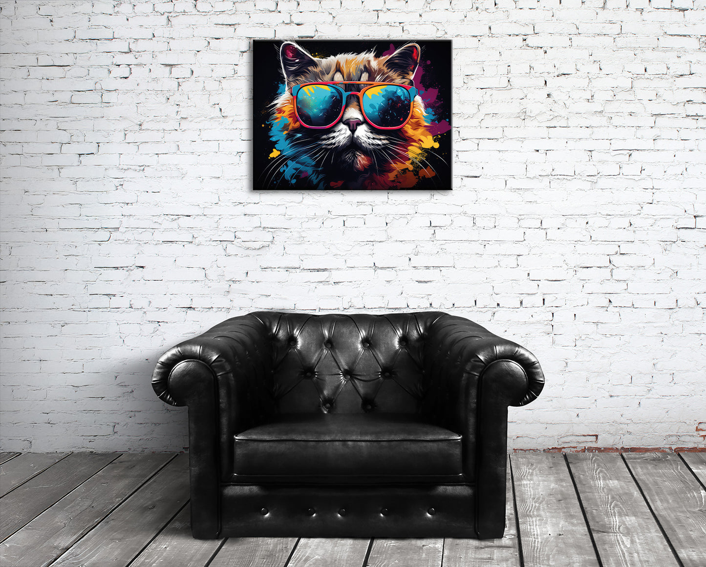 Wandbild COOL CAT 46x61 cm – Leinwandbild Keilrahmen Deko modern - Ambiente 3