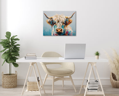 Wandbild BUNTES HOCHLANDRIND 46x61 cm – Leinwandbild Keilrahmen Deko modern - Ambiente 3