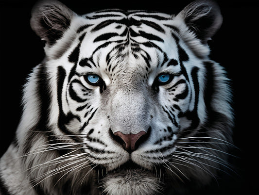 Wandbild WEISSER TIGER 46x61 cm – Leinwandbild Keilrahmen Deko modern