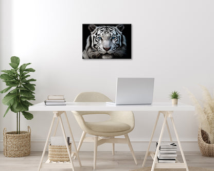 Wandbild WEISSER TIGER 46x61 cm – Leinwandbild Keilrahmen Deko modern - Ambiente 3