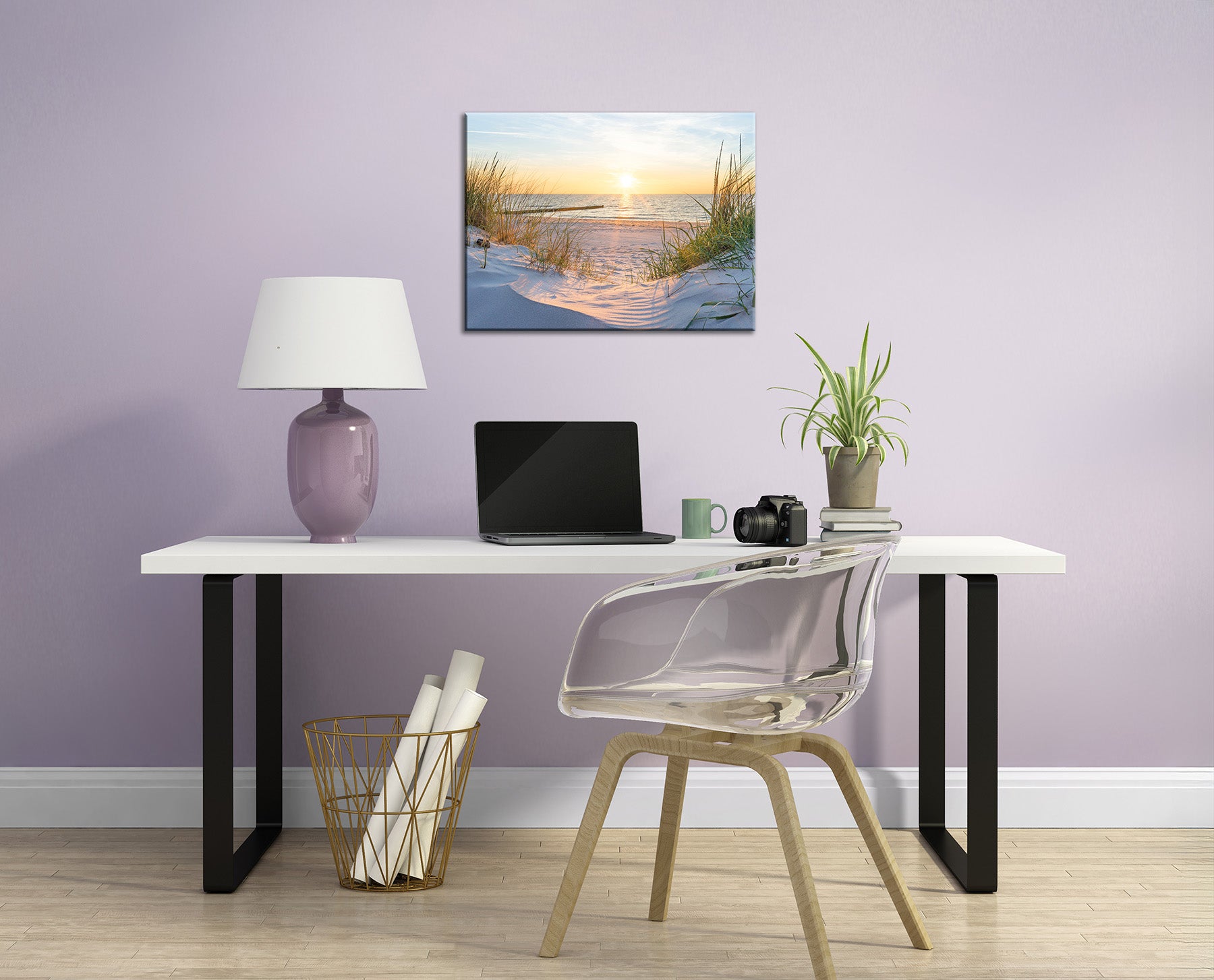 Wandbild STRAND 46x61 cm – Leinwandbild Keilrahmen Deko modern - Ambiente 1