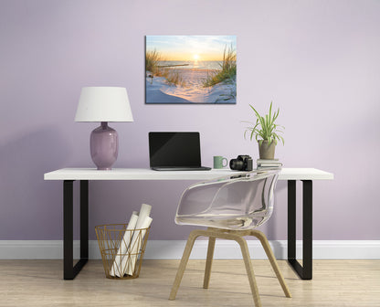Wandbild STRAND 46x61 cm – Leinwandbild Keilrahmen Deko modern - Ambiente 1