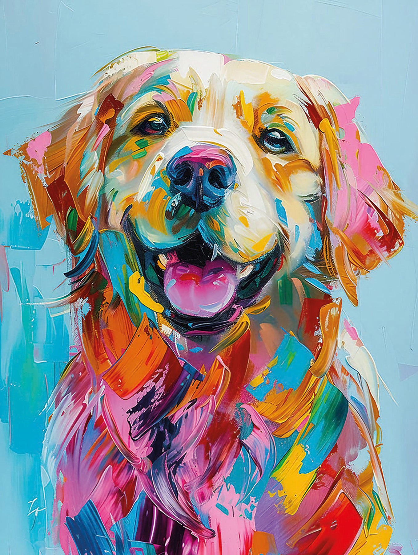 Wandbild HUND GOLDEN RETRIEVER 46x61 cm – Leinwandbild Keilrahmen Deko modern