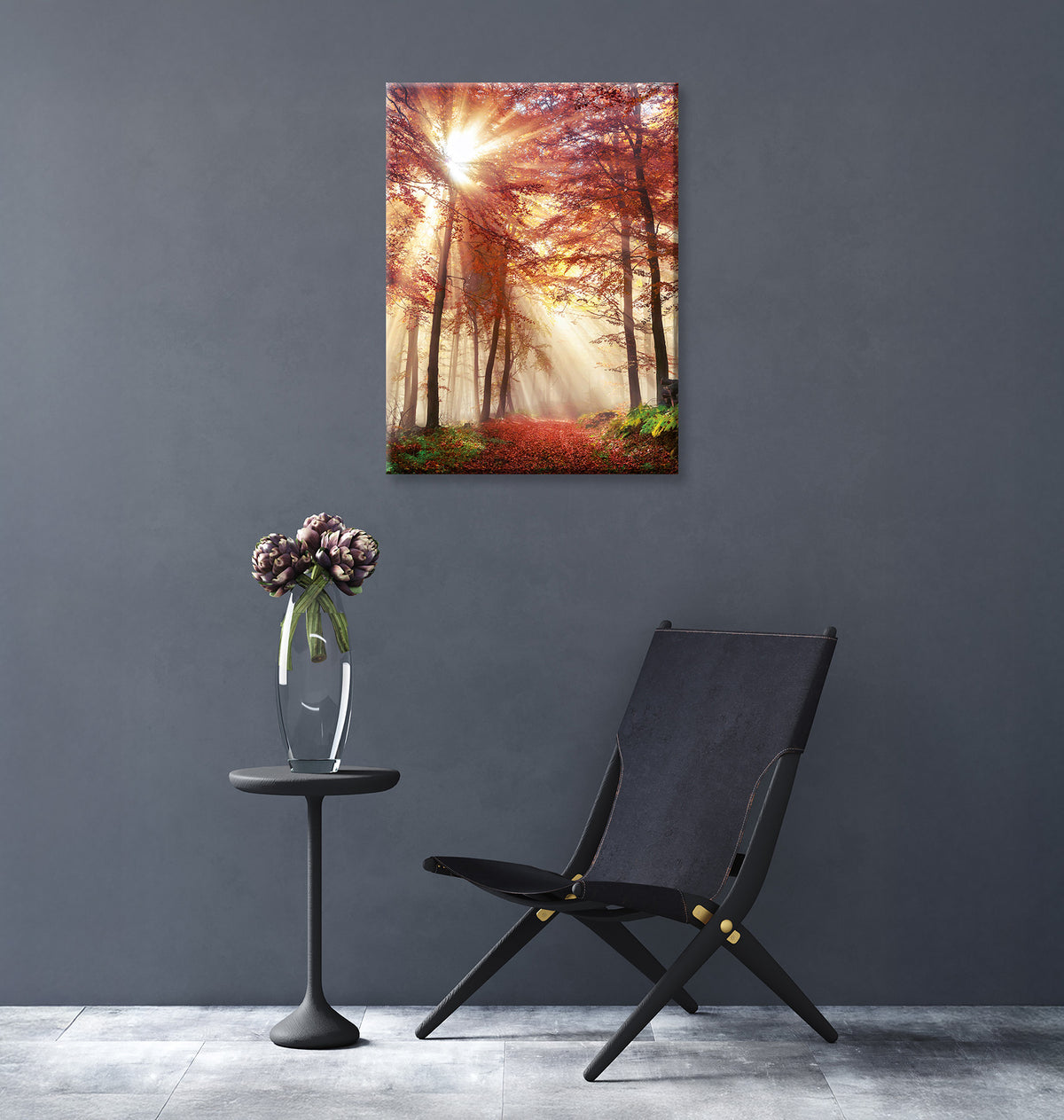 Wandbild HERBSTWALD 46x61 cm – Leinwandbild Keilrahmen Deko modern - Ambiente 3