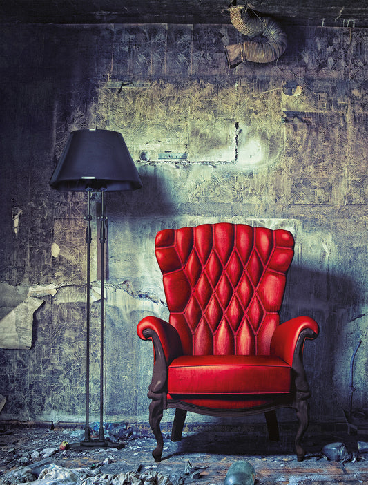 Wandbild ROTER SESSEL 46x61 cm – Leinwandbild Keilrahmen Deko modern