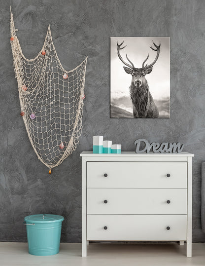 Wandbild HIRSCH 46x61 cm – Leinwandbild Keilrahmen Deko modern - Ambiente 1