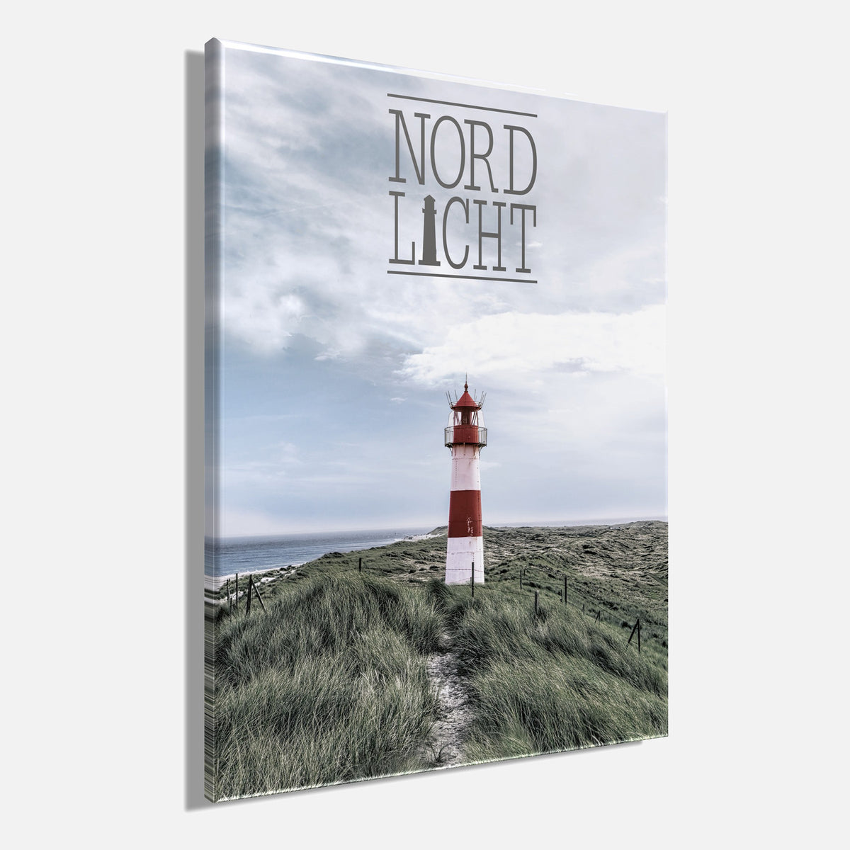Wandbild LEUCHTTURM 46x61 cm – Leinwandbild Keilrahmen Deko modern - Seitenansicht