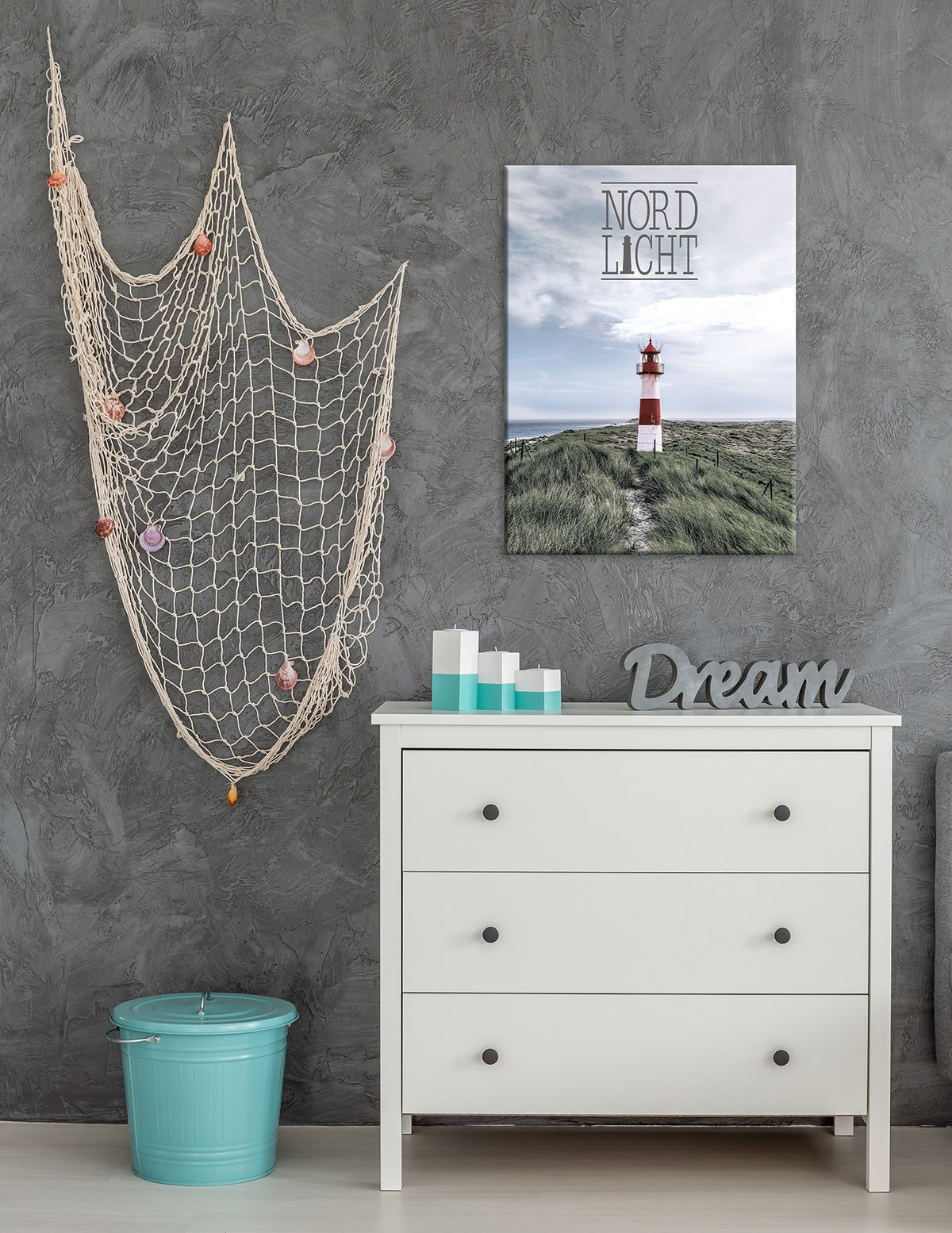 Wandbild LEUCHTTURM 46x61 cm – Leinwandbild Keilrahmen Deko modern - Ambiente 1