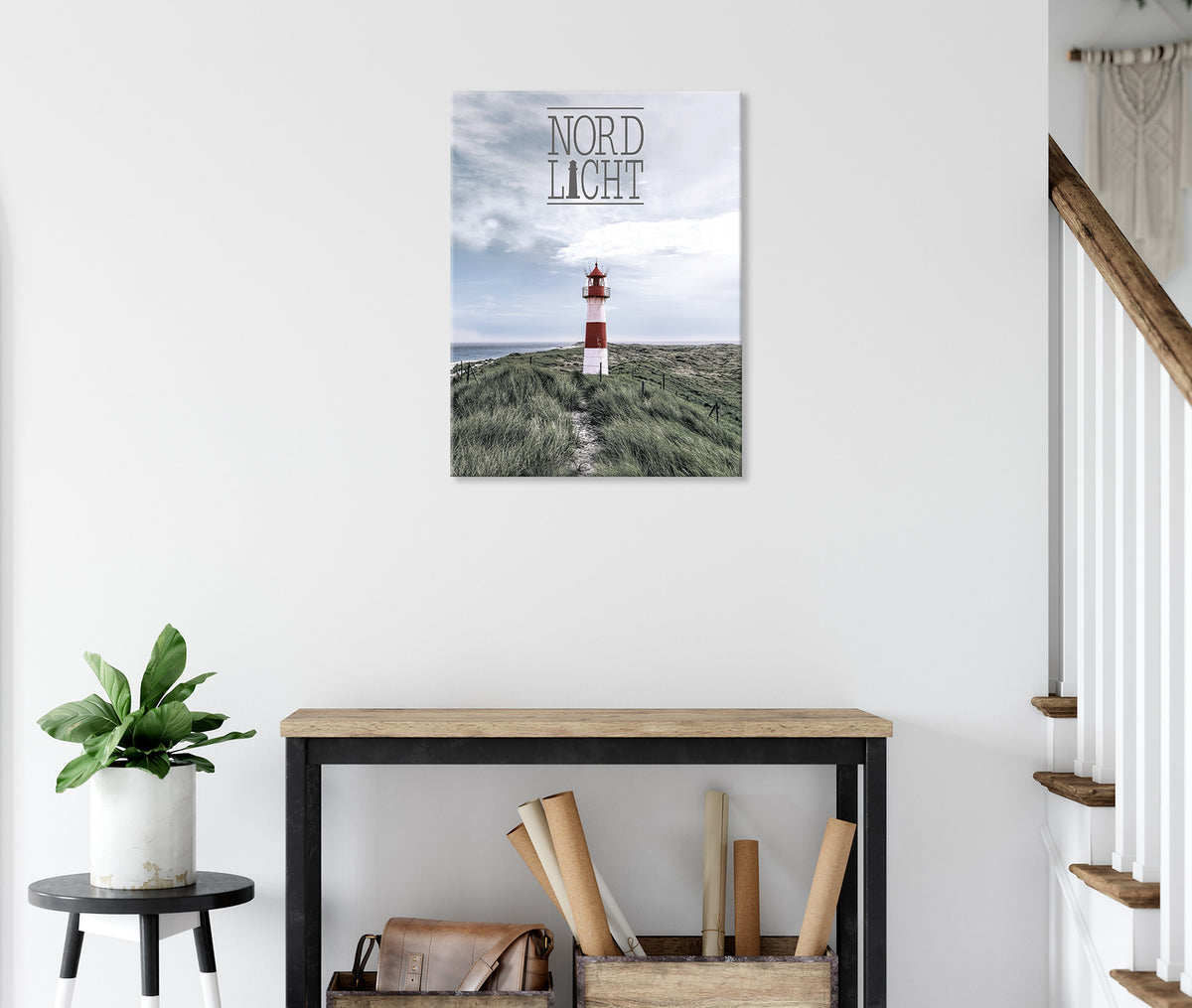 Wandbild LEUCHTTURM 46x61 cm – Leinwandbild Keilrahmen Deko modern - Ambiente 2
