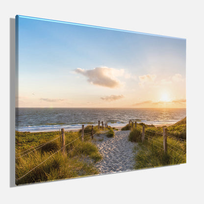 Wandbild STRAND 46x61 cm – Leinwandbild Keilrahmen Deko modern - Seitenansicht